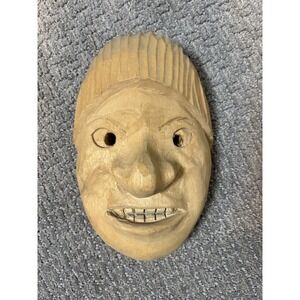 Japanese Matsuri Folk Mask Festival Hand Carved Wood Noh Theater